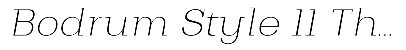 Bodrum Style 11 Thin Italic